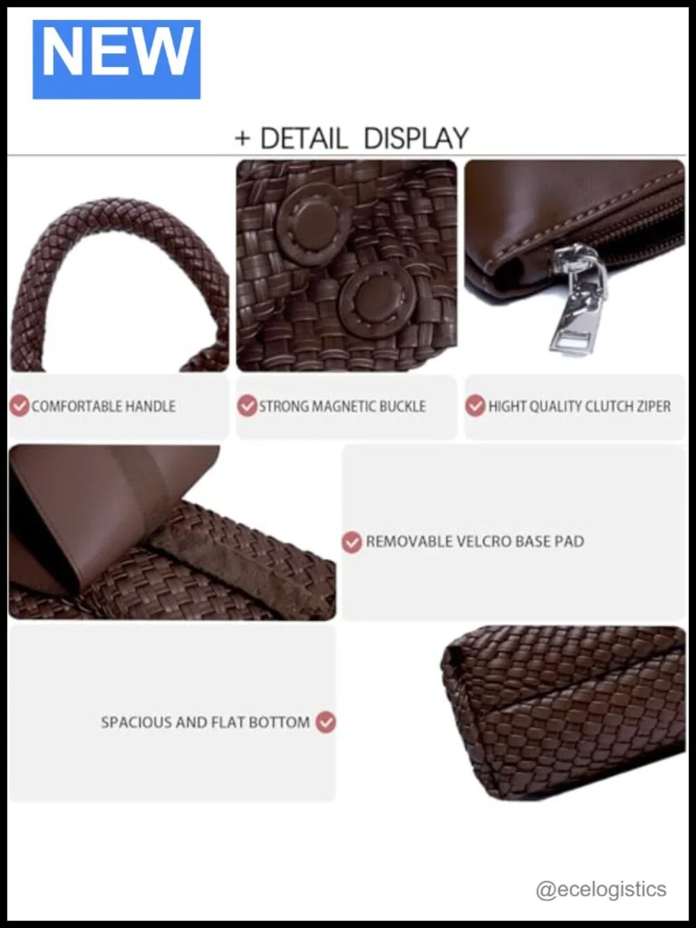 Woven Vegan Leather Hobo Tote Bag